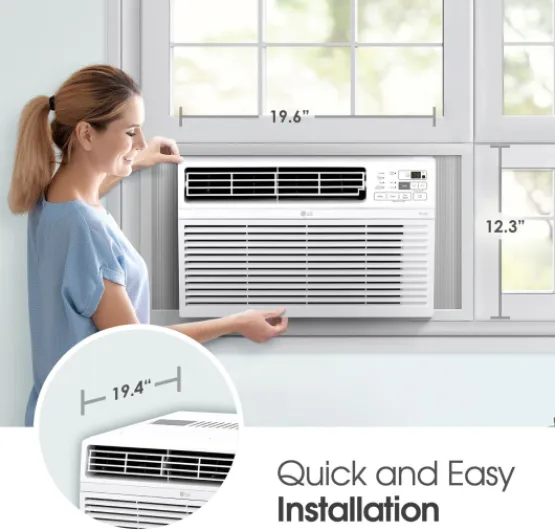 10000 BTU Window Air Conditioners [2023] Remote Control WiFi App Ultra-Quiet Washable Filter Cools 450Sq.Ft for Medium & Large Room AC Unit air conditioner Easy Install White LW1017ERSM1 10000 BTU Wi-Fi Bright White
