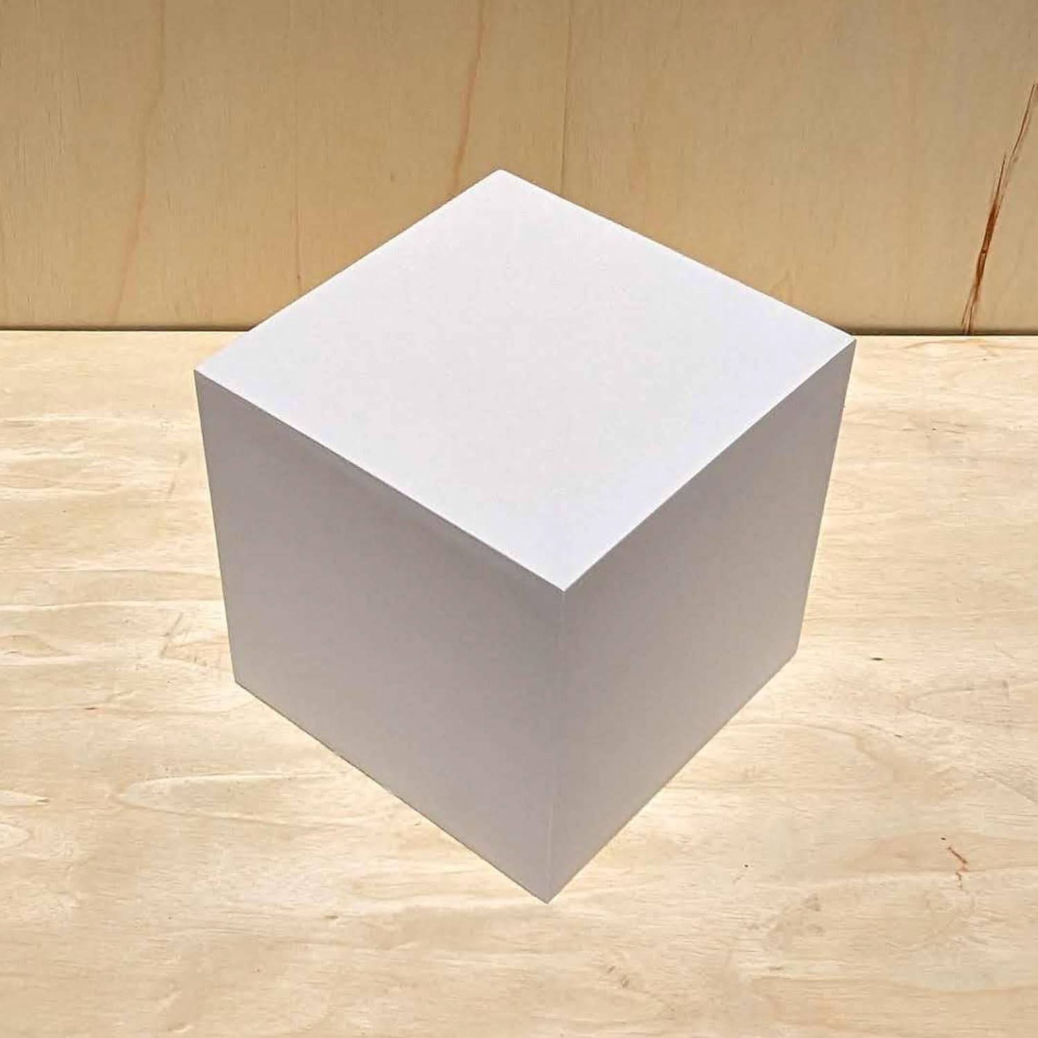 14" x 14" x 14" Matte White Display Posing Cube Pedestal Stand Riser Column Pillar