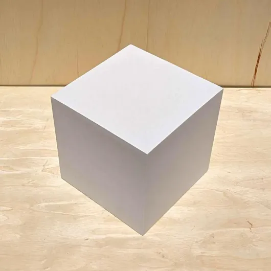 14" x 14" x 14" Matte White Display Posing Cube Pedestal Stand Riser Column Pillar
