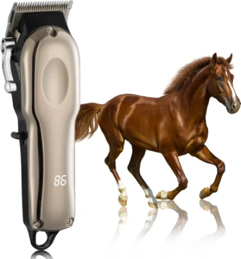Horse Clippers Cordless Quiet, Professional Livestock Clippers with 4 Guide Guards, Electric Rechargeable Cordless Grooming Clippers for Horse, Cats and Dogs 1