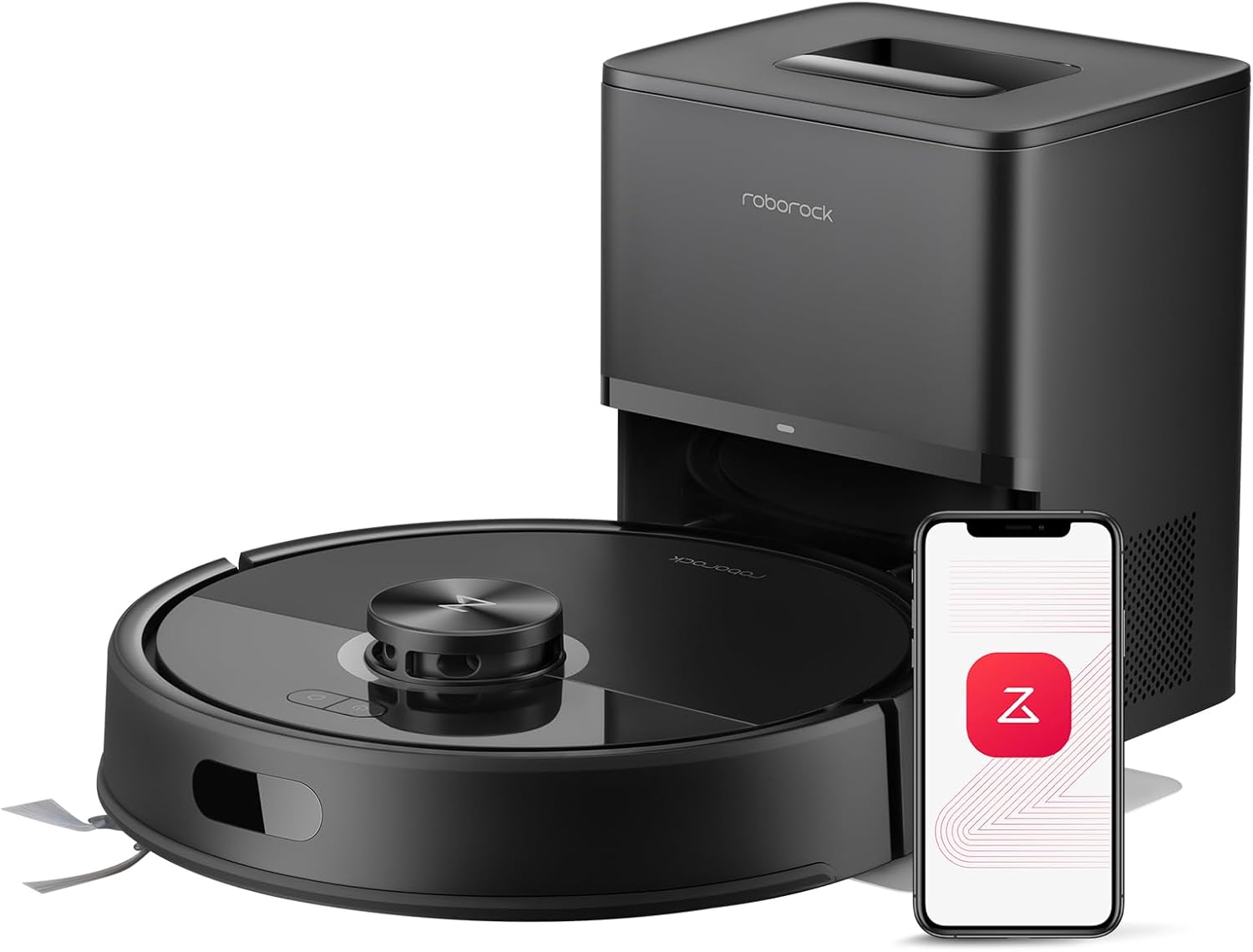 Q7 M5+ Robot Vacuum and Mop, Upgraded from Q5 Max+, Up to 7-9 Weeks Self-Empty, 10000Pa Suction, Dual Anti-Tangle System for Pet Hair & Carpet, PreciSense LiDAR Navigation, App Control, Black Q7 M5+ - Black