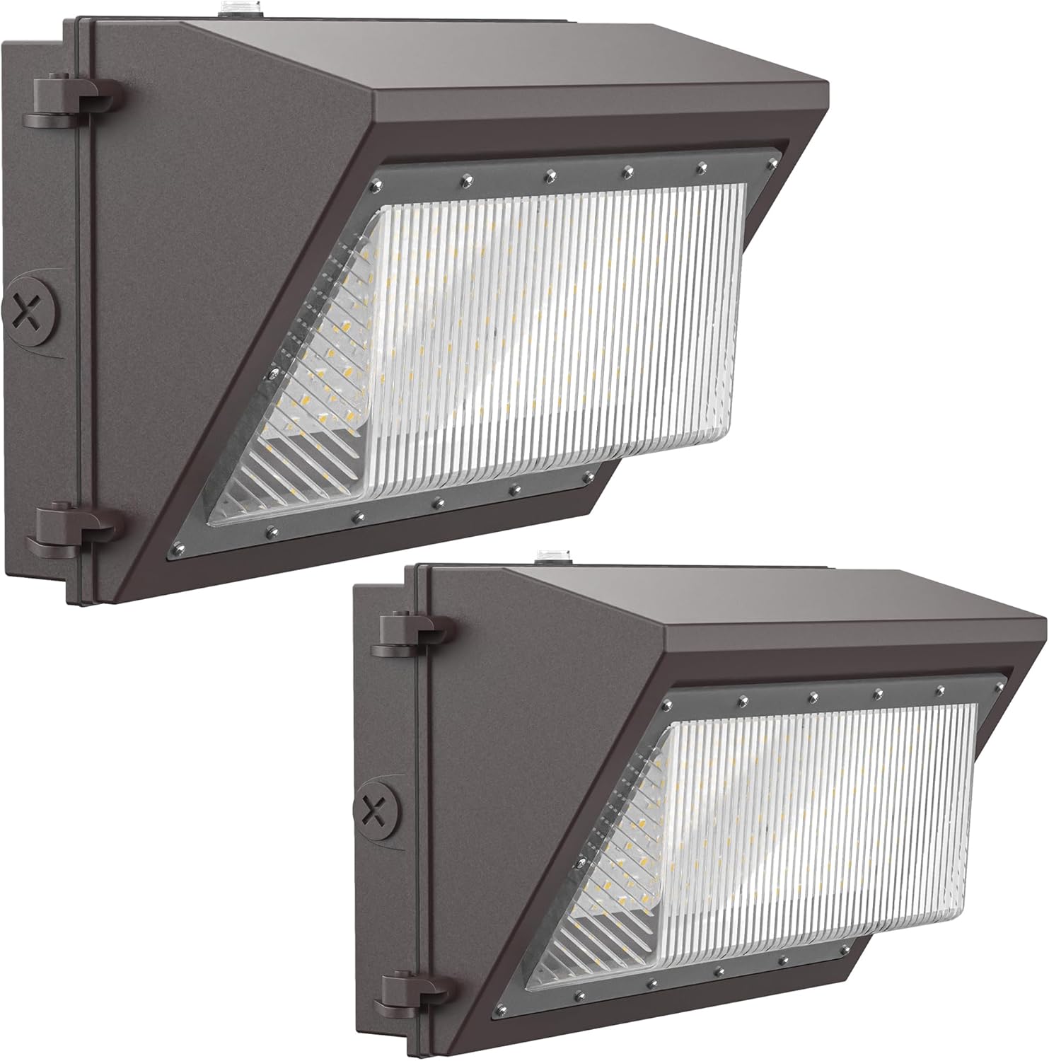 120W LED Wall Pack Light with Dusk-to-Dawn Sensor, 16800LM 5000K LED Security Flood Lighting, 120V Outdoor LED Wall Lights for Parking Lots-Warehouses-Factories-Yard, 2 Pack
