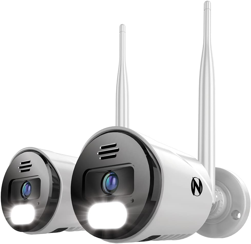 Night Owl Wi-Fi IP 4K HD Indoor/Outdoor Dual Spotlight Cameras with 2-Way Audio, Preset Voice Alerts and Built-in Camera Siren