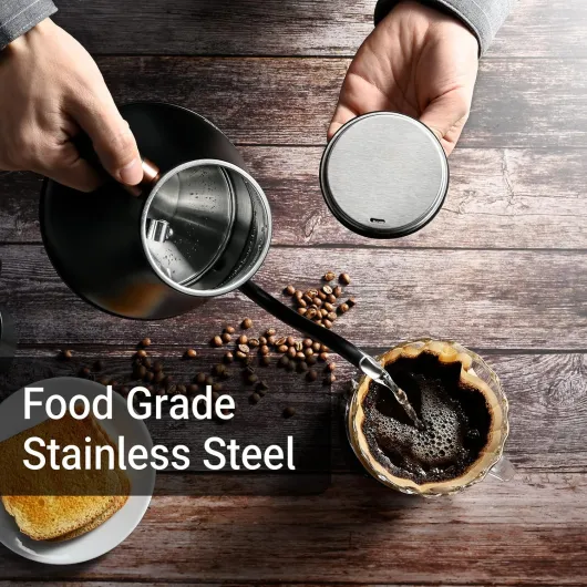 Electric Kettle Gooseneck Water Kettle Stainless Steel Tea Kettle Water Boiler Fast Heating, Auto Shut Off, 27 fl oz, 1000W, Matte Black Matt Black
