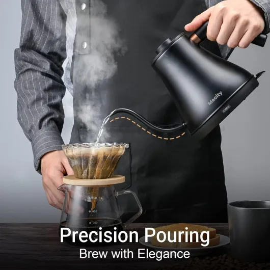 Electric Kettle Gooseneck Water Kettle Stainless Steel Tea Kettle Water Boiler Fast Heating, Auto Shut Off, 27 fl oz, 1000W, Matte Black Matt Black