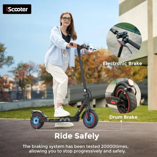 Electric Scooter Adults & Big Kids, 23/18/12 Miles Long Range,22/19/18 Mph Top Speed, Commuting Electric Scooter with Cruise Control, Double Braking Systems Escooter for Adults and Teens i8(18mph &12miles)