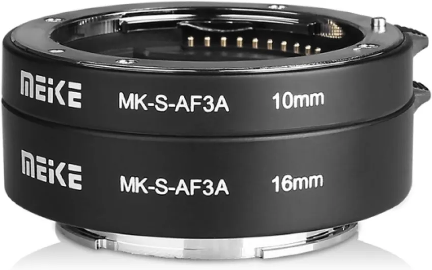 Meike MK-S-AF3A AF Auto Focus Macro Extension Tube Adapter Ring (10mm+16mm) for Sony Mirrorless E-Mount FE-Mount A7 NEX Camera A7 A7II A7M2 NEX3 NEX5 NEX6 NEX7 A5000 A5100 A6000 A6300 A6500 A9 A6400