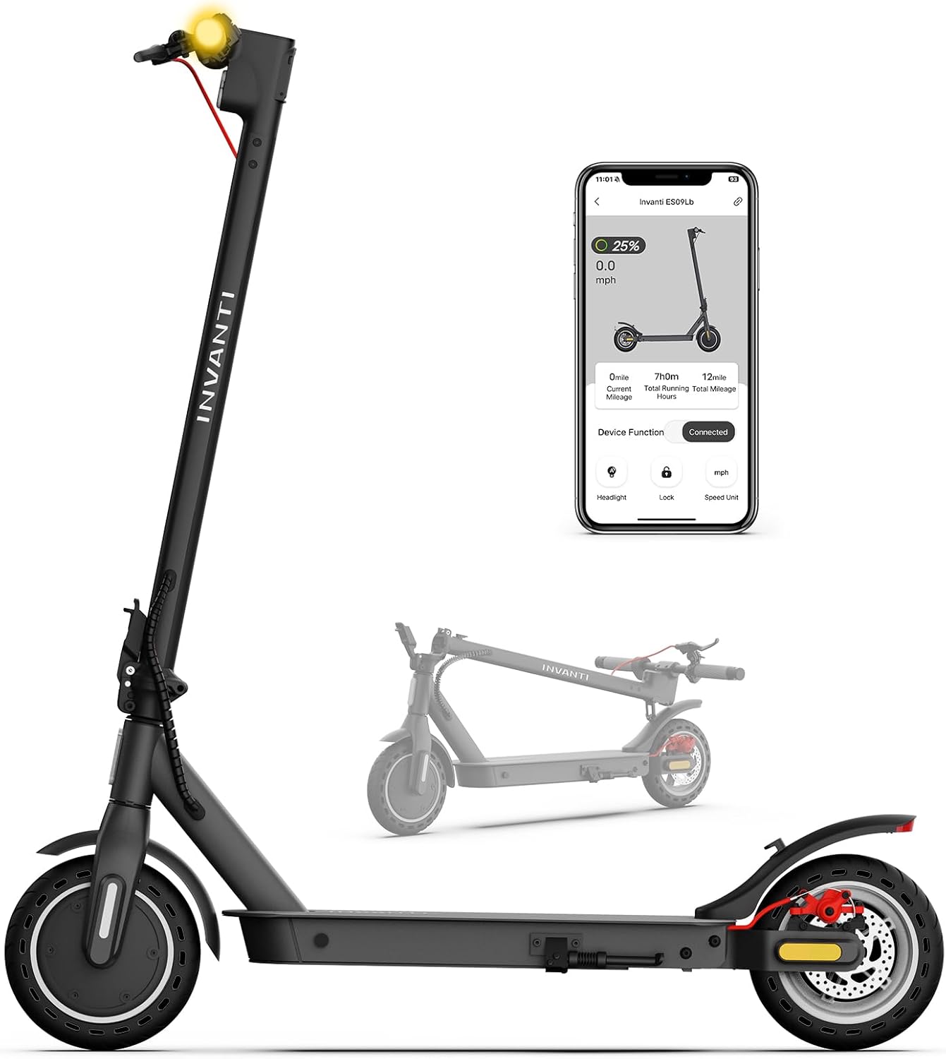 E30 Adult Electric Scooter, Max 20Miles & 18 MPH, 350W Motor, Turn Signals, Smart APP, 8.5" Solid Tires, Foldable Commuter Electric Scooter for Adult with Rear Suspension and Dual Brakes Gray