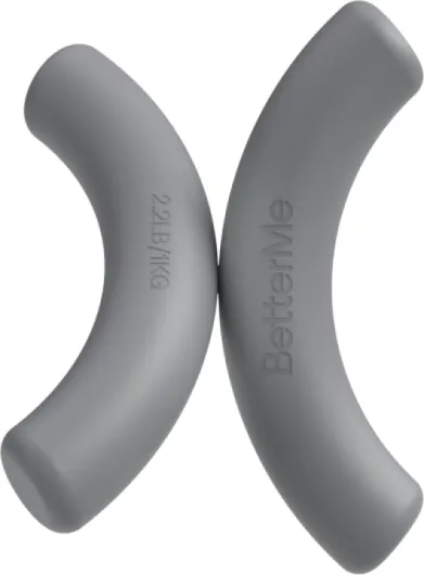 BetterMe Sculpt Dumbbells – 2.2 lb Pair Neoprene Hand Weights – Non-Slip Soft Grip Free Weights for Women – Compact Pilates, Barre & Home Workout Dumbbells Stone Gray