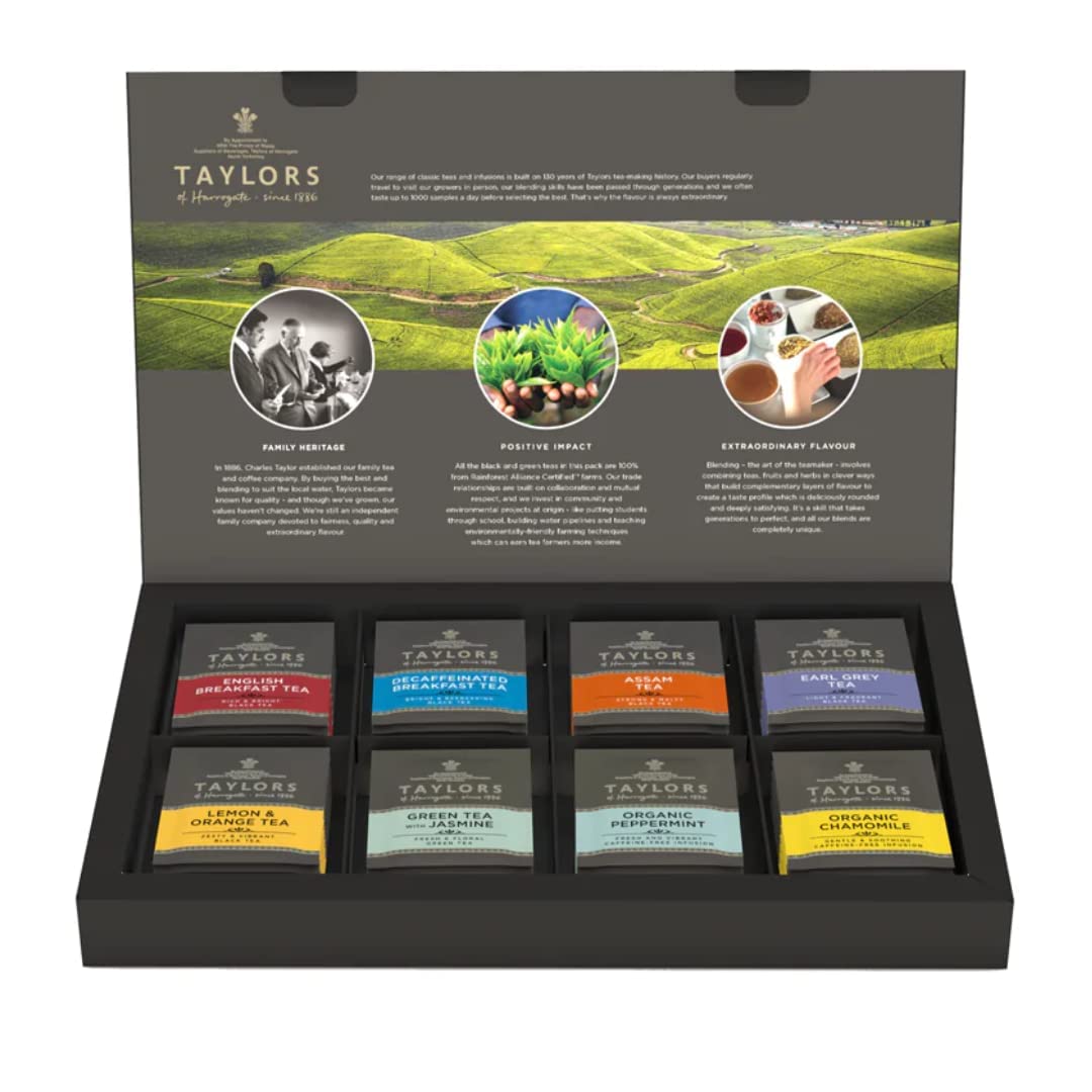 Assorted Specialty Teas Sampler, Variety Pack Gift Box, Individually Wrapped Bags, 48 Count (Pack of 1), Premium Black, Green & Herbal Teas, Mixed Caffeinated & Caffeine-Free Selection, 48 Teabags