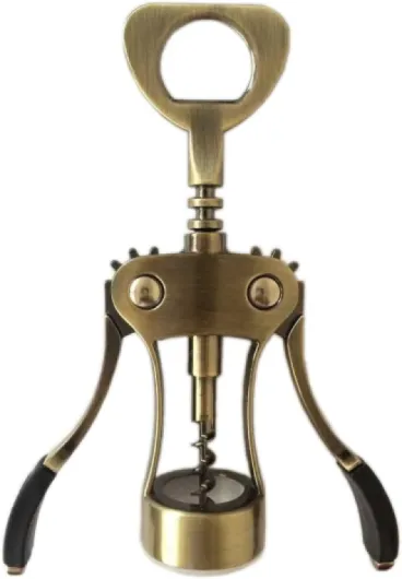 Wisdom Wing Corkscrew Wine and Bottle Opener for cork and cap antique bronze color