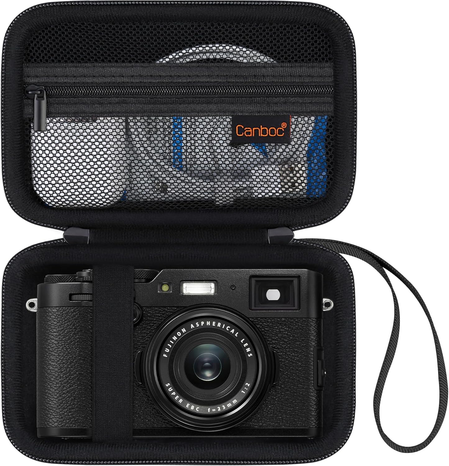 Carrying Case for Fujifilm X100VI/ X100V/ X100F/ X100S/ X-E5 Digital Camera, Zipper Mesh Pocket fit USB Cable, Black (Case Only)