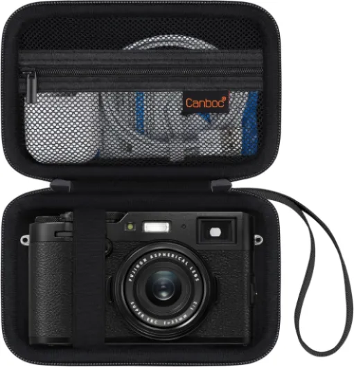 Carrying Case for Fujifilm X100VI/ X100V/ X100F/ X100S/ X-E5 Digital Camera, Zipper Mesh Pocket fit USB Cable, Black (Case Only)