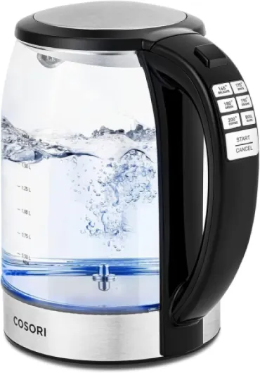 Electric Kettle Temperature Control with 6 Presets, 60min Keep Warm 1.7L Electric Tea Kettle & Hot Water Boiler, 304 Stainless Steel Filter, Auto-Off & Boil-Dry Protection, BPA Free, Black 1.8 Quarts Clear