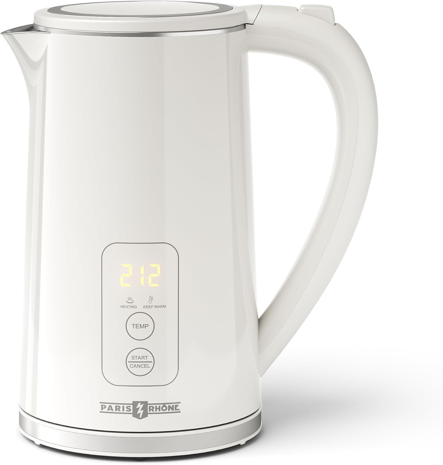 Electric Tea Kettle, Upgraded 1.7L Temperature Control Electric Kettle, 4H Keep Warm Water Boiler with 6 Presets, LED Screen Boiling Water Electric Kettle, Boil-Dry Protection, BPA Free, White Ivory 1.8 Quarts