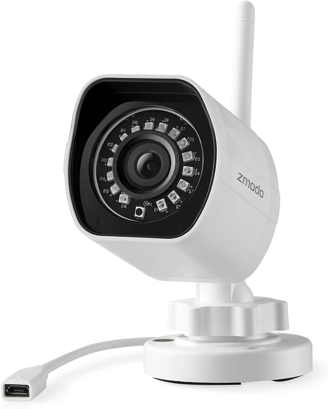 1080p Full HD Outdoor Wireless Security Camera System, Plug-In, Smart Home Indoor Outdoor WiFi IP Camera with Night Vision, Compatible with Alexa 1 Pack