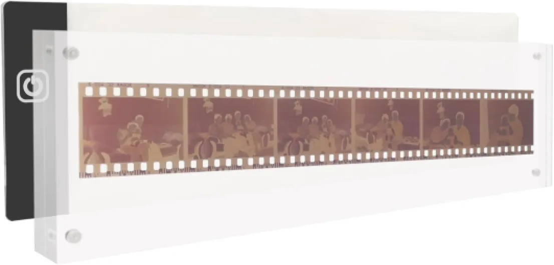 ® 12.25 X 3.5" Clear Acrylic Sign Holder Picture Frame Film Strip Display Name Tag Placement, with Lighted LED Backlit Panel, 0.54" Thick 18610+18612-NF