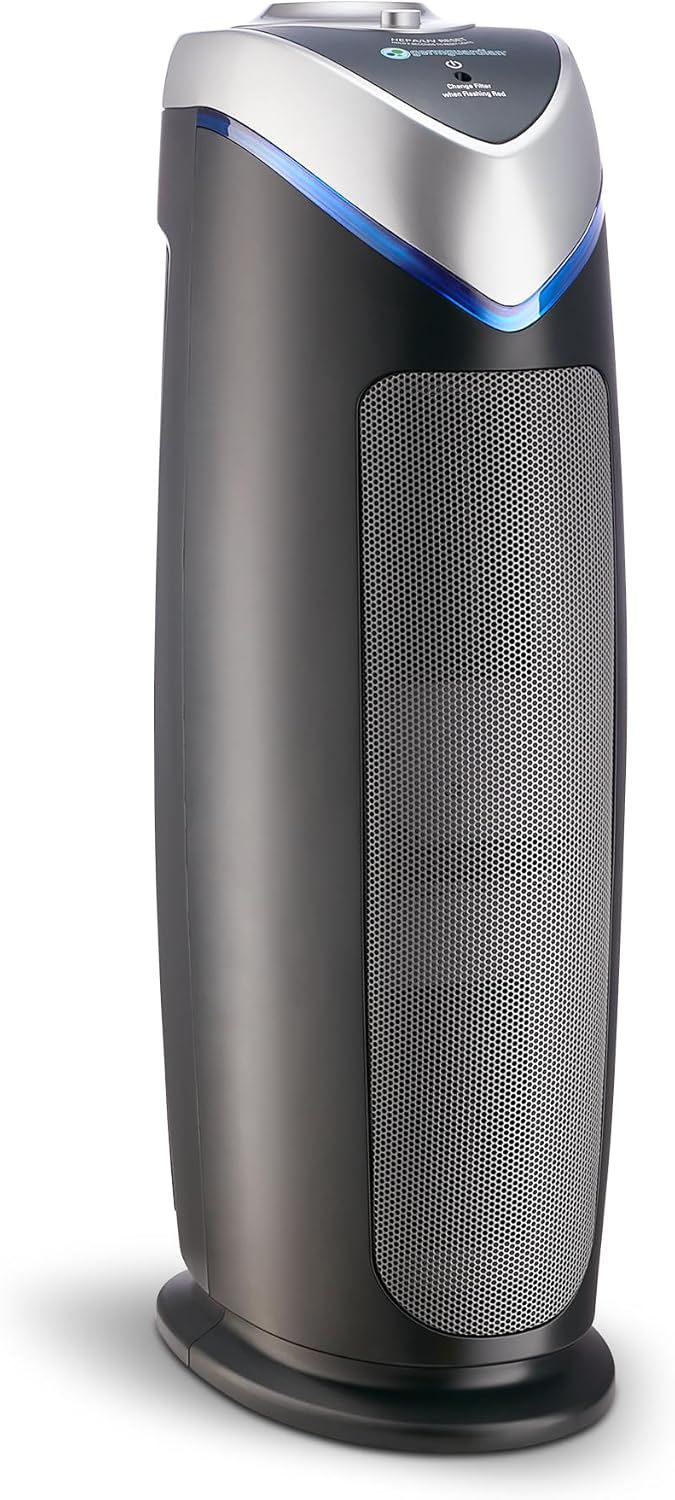 4-In-1 HEPA Air Purifier for Home, Large Rooms Up To 743 Sq - Ft - with HEPA Air Filter, UV-C Light & Odor Reduction, AC4825E, 22" Tower, Gray AC4825 black 1 pack