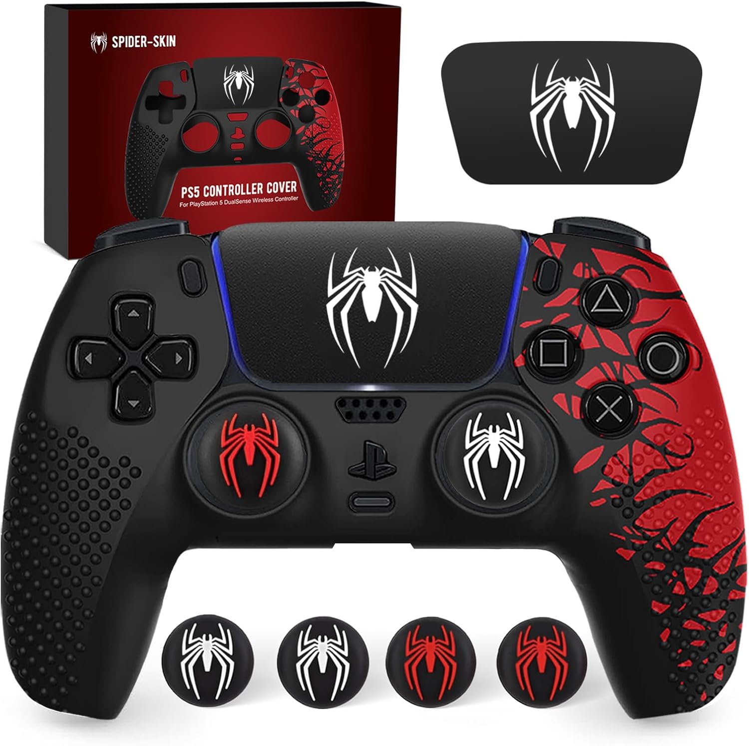 Anti-Slip Silicone Skin for Ps5 Controller, Ps5 Controller Accessories, Soft Protective Cover Case for PlayStation 5 Control Grip with Touch Pad Stickers
