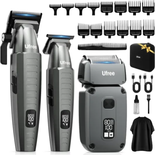 Hair Clippers for Men Professional, Beard Trimmer and Foil Shaver Electric Razor, Cordless Barber Clippers and Trimmers Set for Hair Cutting and Grooming, Gifts for Men