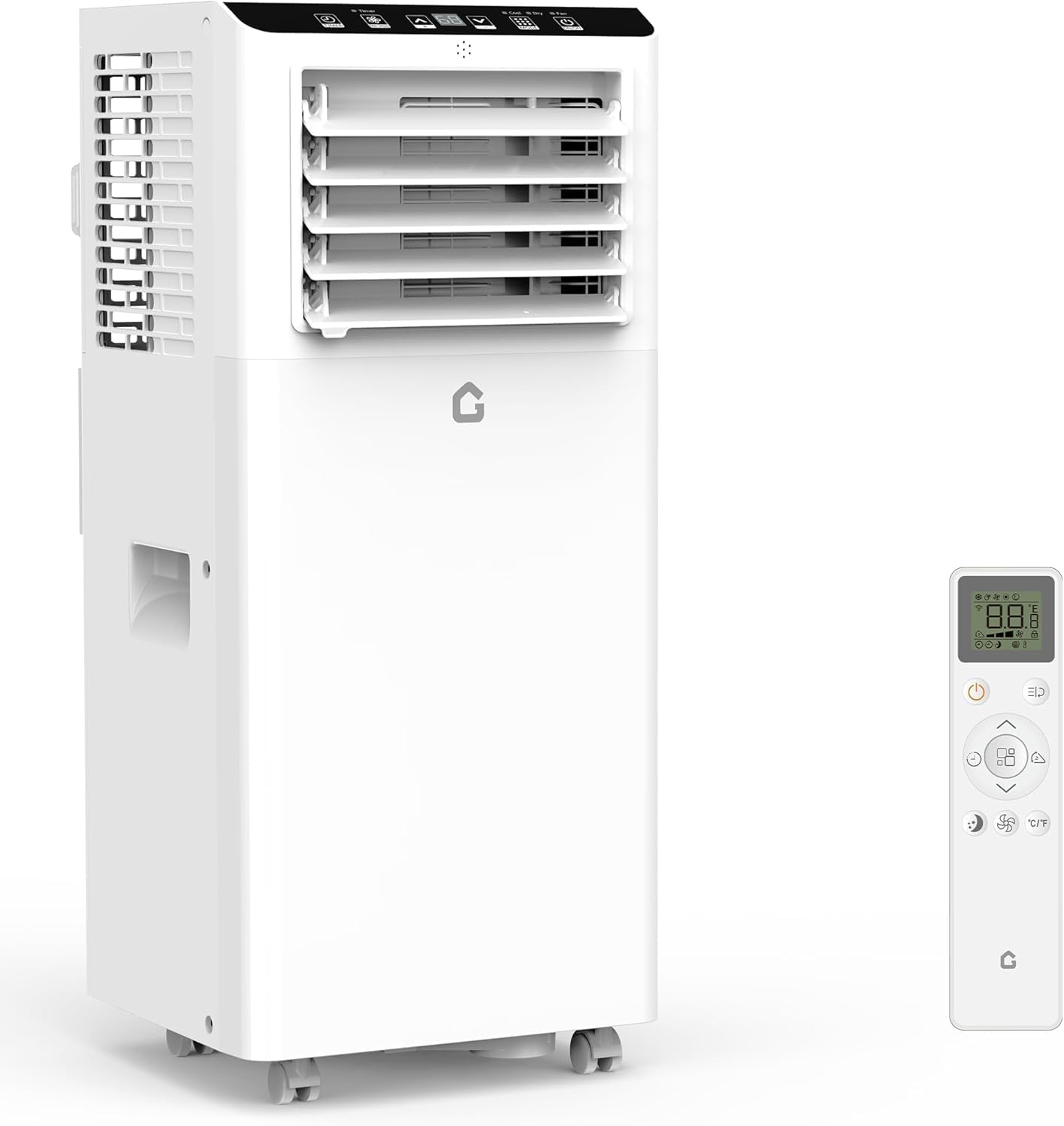 8000 BTU Portable Air Conditioner - 3-in-1 AC Units Fast and Quiet Cooling with Smart Remote Control Sleep Mode Cool/Dry/Fan, 24H Timer for Rooms up to 350 Sq.Ft for Bedroom Kitchen Office