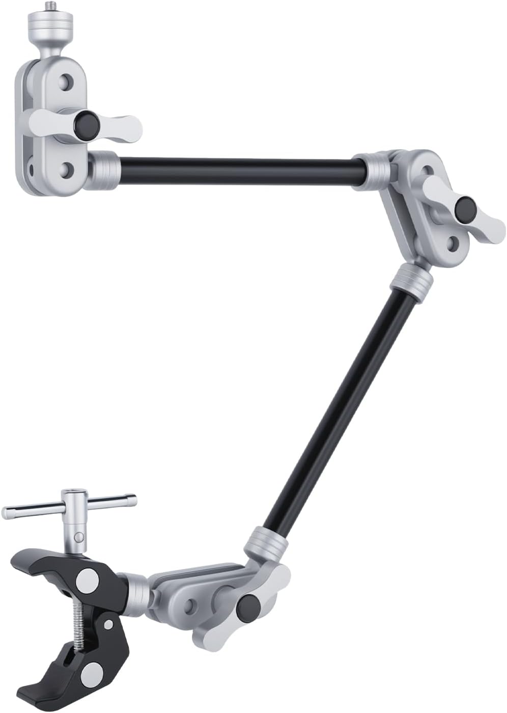 22" Magic Arm w Clamp Mount, Desk Camera Mount Articulating Friction Boom w Arm 1/4" Thread Adapter, Overhead Desk Phone Mount for Video Light Webcam Microphone Action Camera Content Creators