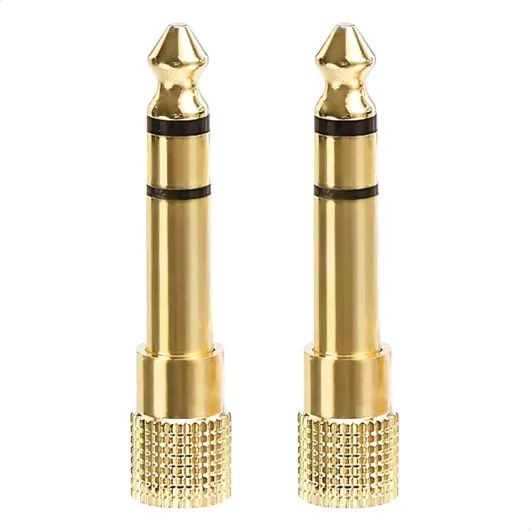 Gold Plated 6.35mm 1/4 Male to 3.5mm 1/8 Female audio Stereo Headphone Adapter - 2-Pack Gold 3.5Mm (Pack Of 2)