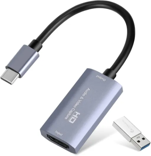 Video Capture Card, 4K USB3.0 HDMI to USB C Capture Card for Streaming, 1080P 60FPS, Compatible with iPad Mac OS Windows, Quest 3, OBS, PS5/4, Switch2/1, Xbox, Camera (Silver)