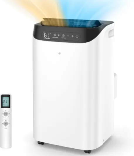 14000 BTU Portable Air Conditioners with Heater, Remote Control, 4-in-1 Free Stand Smart Cooling AC Unit with Heating, Dehumidifier, Fan Mode for 550-700 sq.ft Room, Auto Swing,Timer, Black Black 14000Btu with Heater