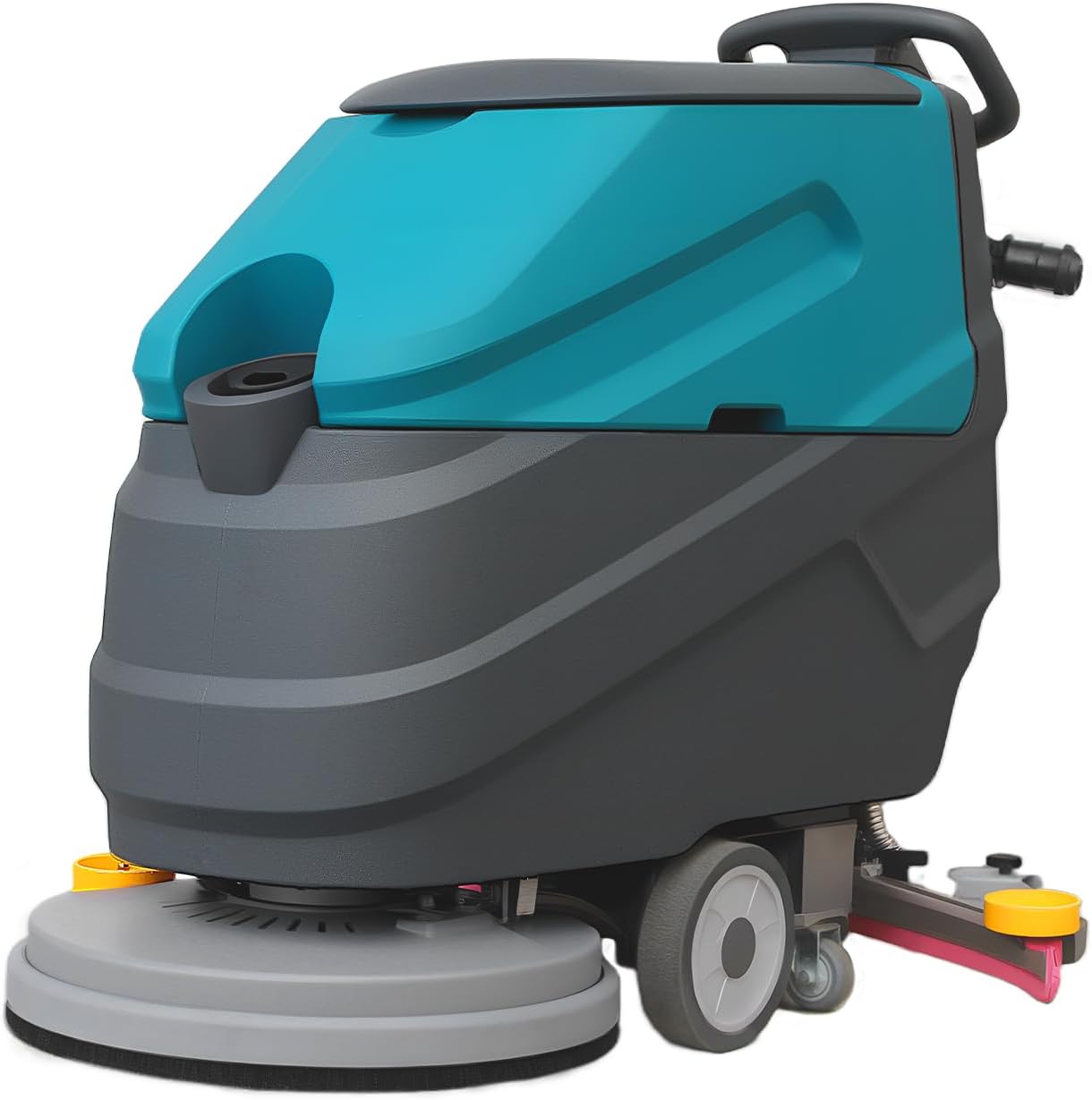 Walk-behind Floor Scrubber Machine, 22" Cleaning Width, 31.5" Suction Width, 18.5-gal Sewage Tank, 15.9-Clear water tank, 32000 Sqft/h, Complete Set of Parts