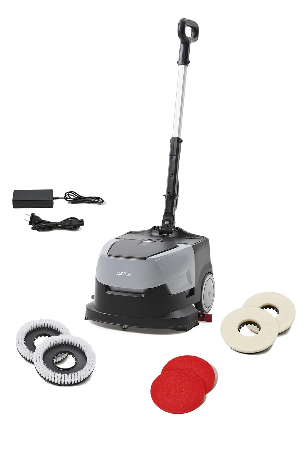 Battery Powered Walk Behind Mini Automatic Floor Scrubber Machine – Compact & Portable, 15” Cleaning Width, 90-Minute Runtime, 170 RPM – Ideal for Small Commercial Spaces, Offices, Retail & More