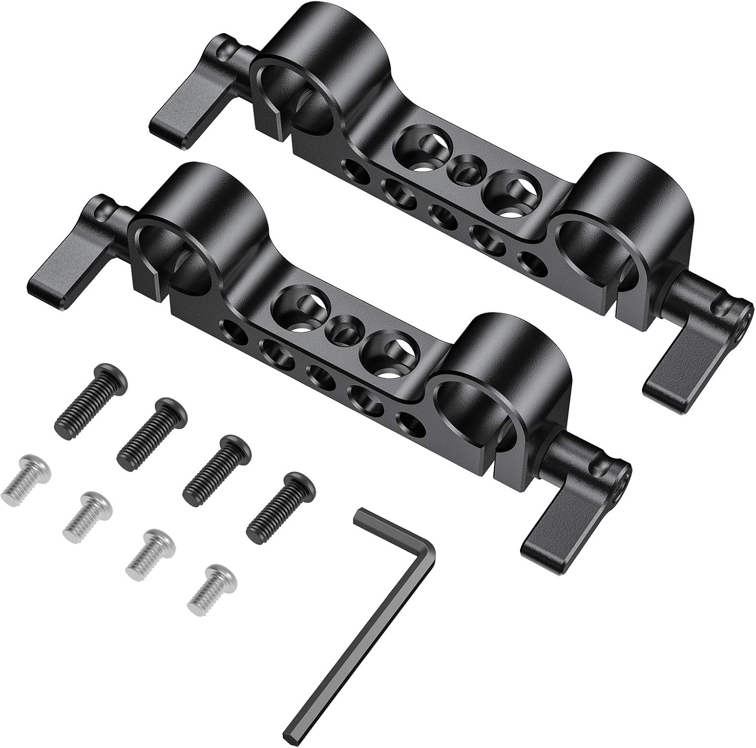 Super Lightweight 15mm Railblock, Rod Clamp with 1/4"-20 Thread for Sony for Canon and Other 15mm DSLR Camera Rig Shoulder Support Rail System, Pack of 2-2061 2pcs pack