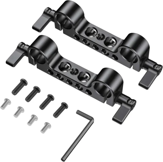 Super Lightweight 15mm Railblock, Rod Clamp with 1/4"-20 Thread for Sony for Canon and Other 15mm DSLR Camera Rig Shoulder Support Rail System, Pack of 2-2061 2pcs pack
