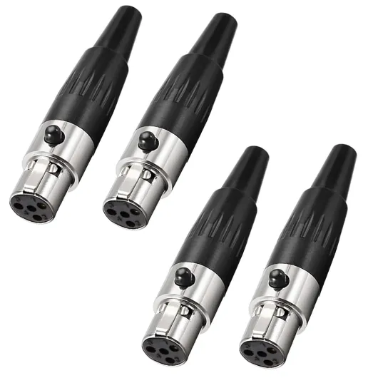 4 Pin Mini XLR Connector TA4F Adapter Female Plug Mic Microphone Audio Connector,Mini XLR Cable Ends Replacement F-Plug Audio Socket-4PCS… 4Pin Mini XLR Female