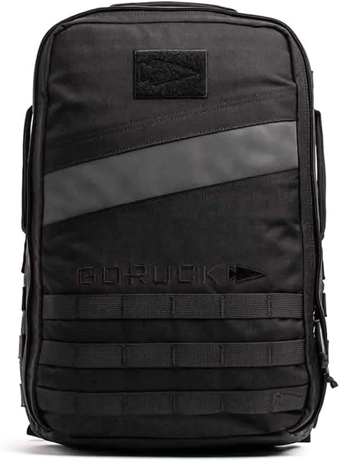 Rucker 4.0 20L Black - Purpose Built Rucking Backpack, Military Weight Training Rucksack w/Ruck Plate Pocket and Extra Padded Straps - Purpose Built, w/Ruck Plate Pocket, Extra Padded Straps Black With Black Embroidery 20L