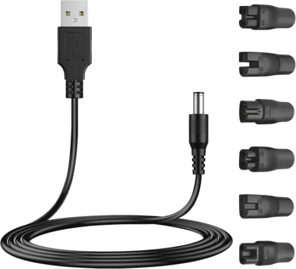 Power 5V USB Charger Cord Replacement Adapter Compatible with a Various Types of HQ8505 Philips Norelco Shavers, Electric Razor, SURKER Clippers and Others 5521 Adapter Charging Line