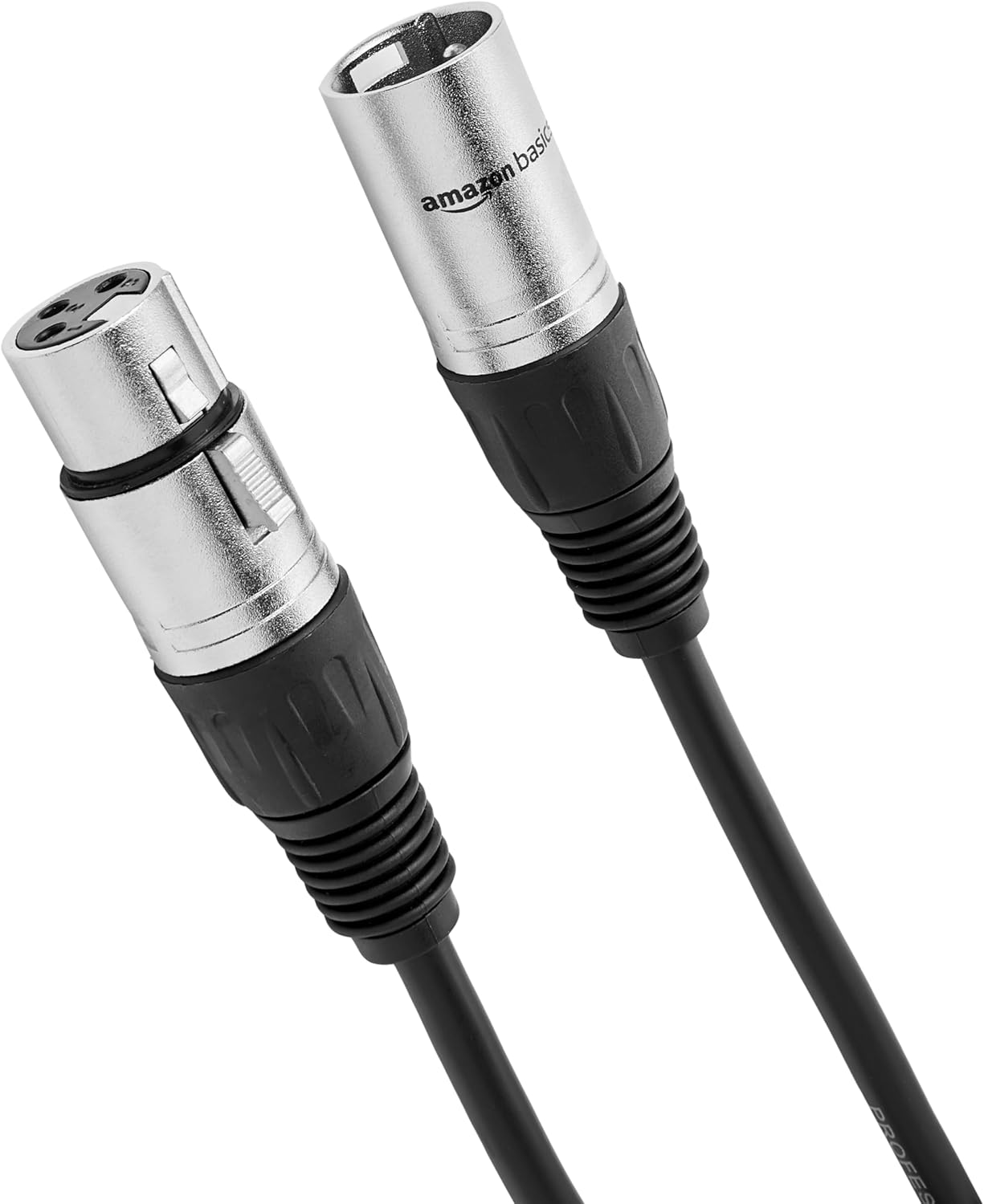 XLR Male to Female Microphone Cable for Speaker or PA System, All Copper Conductors, 6MM PVC Jacket, 6 Foot, Black 6 Feet 1-Pack