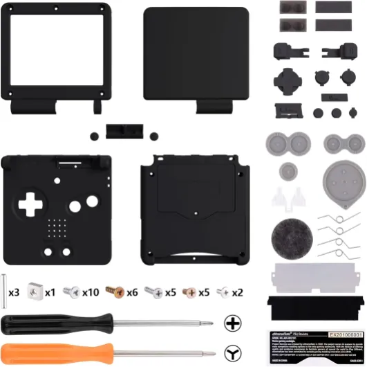 IPS Ready Upgraded eXtremeRate Black Soft Touch Custom Replacement Housing Shell for Gameboy Advance SP GBA SP – Compatible with Both IPS & Standard LCD – Console & Screen NOT Included