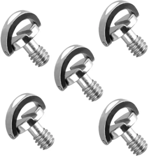 (5 Packs) Stainless Steel D Shaft D-Ring 1/4" Tripod Screw, Mounting Screw Adapter, Quick Release Camera Screw for Camera Camcorder Tripod Monopod QR Quick Release Plate