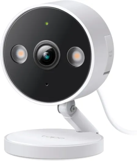 Tapo 2K QHD Security Camera Indoor/Outdoor, 2024 PCMag Editor's Choice, Color Night Vision, Free Person/Pet/Vehicle Detection, Baby Monitor, Local/Cloud Storage, IP66, Dual-Spotlight, Plug-in(C120) 2K 4MP White 1-Pack