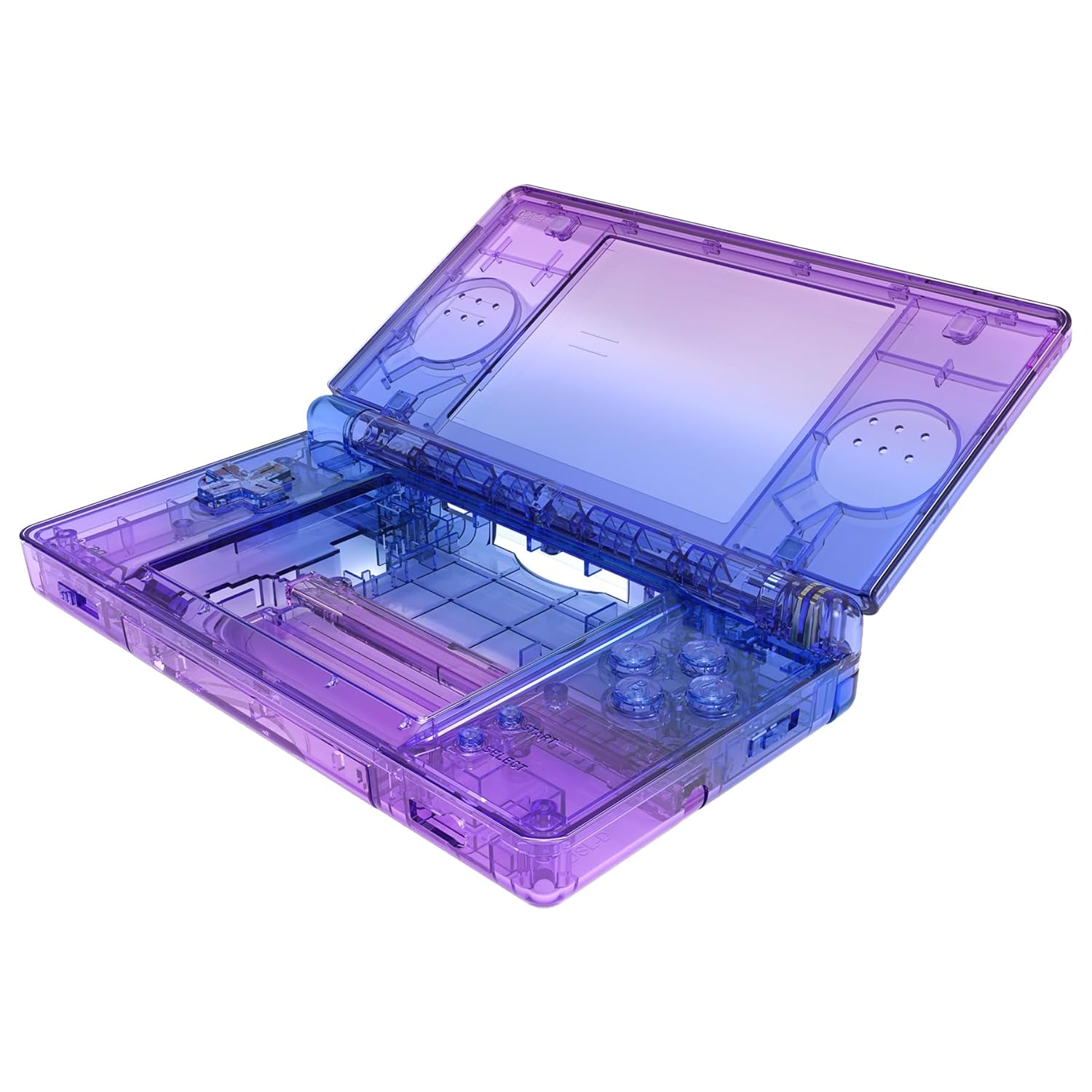 Gradient Translucent Bluebell Replacement Full Housing Shell for Nintendo DS Lite, Custom Handheld Console Case Cover with Buttons, Screen Lens for Nintendo DS Lite NDSL - Console Without