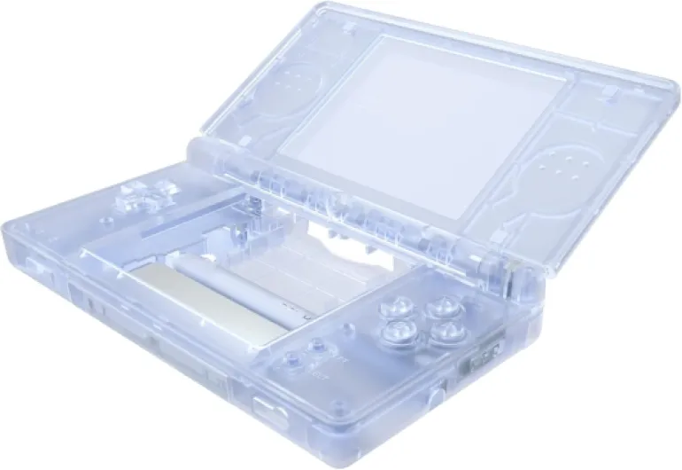 Glacier Blue Replacement Full Housing Shell for Nintendo DS Lite, Custom Handheld Console Case Cover with Buttons, Screen Lens for Nintendo DS Lite NDSL - Console NOT Included Clear Glacier Blue