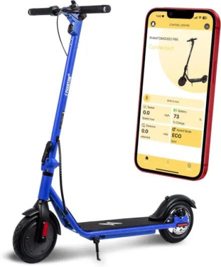 Electric Scooter for Adults Scooter Foldable E-Scooter with Powerful Motor 15.5 Mph, Intelligent Light, Eco-Friendly, Perfect for Adult Commuters UL 2272 Certified 8.5 Inch Wheels (Blue)