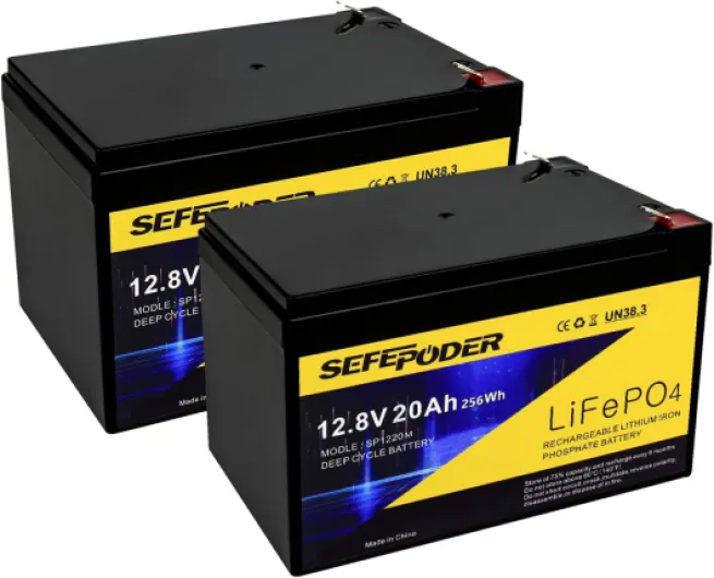 12V 20Ah Lithium LiFePO4 Deep Cycle Battery 2 Pack, 4000+ Cycles Rechargeable Battery for Electric Scooter, Ride On Toy, Lighting, Power Wheels, Fish Finder and More with Built-in 40A BMS 12V 20Ah-Mini-2 Pack