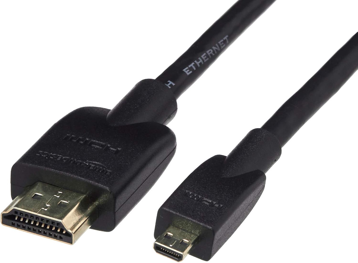 Micro HDMI to HDMI Display Cable, 18Gbps High-Speed, 4K@60Hz, 2160p, 48-Bit Color, Ethernet Ready, 6 Foot, Black