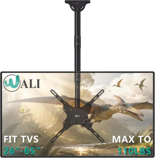Ceiling TV Mount for 26-65 Inch LCD LED OLED 4K TVs, Hanging Pole Ceiling Mount TVs Bracket Up Down, TV Mounts for Gym Patio Gazebo, up to 110lbs, Max VESA 400x400mm (CM2665), Black 3 feet 400x400mm