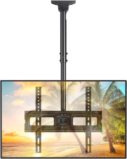 Ceiling TV Mount for 26-65 inch Flat Screen Displays, Max VESA 400x400mm, Hanging Adjustable Ceiling TV Bracket Fits Most LCD LED OLED 4K TVs, Pole Ceiling Mount Holds up to 110lbs, PSCM2