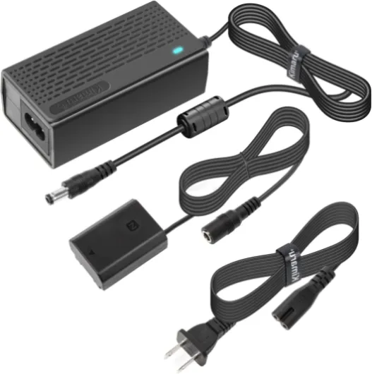 NP-FZ100 Dummy Battery AC Power Supply Adapter Kit for Sony Alpha A6600 A6700 ZV-E1, FX3 FX30 A7CII ZV-E10II, A7C A7CR A1 A7III A7IV A7RIII A7RIV A7RV A7SIII A9 A9II A9R A9S Cameras.