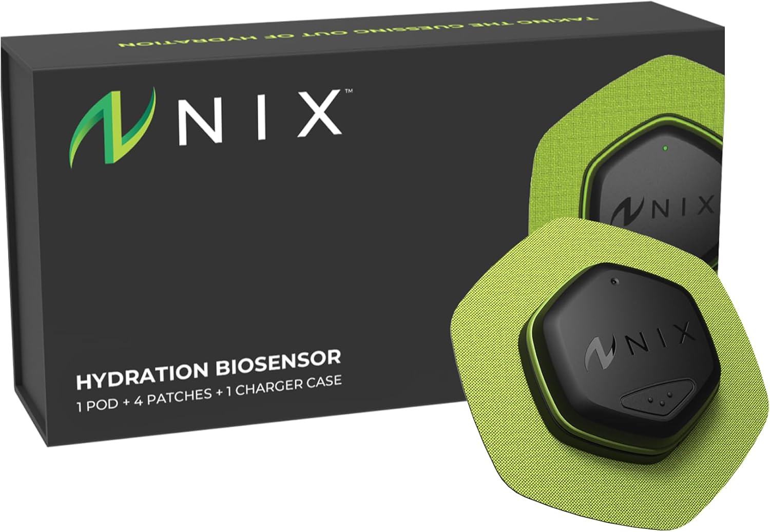 Hydration Biosensor Starter Kit – Wearable Sweat Sensor Tracks Fluid Loss, Real-Time Alerts, Reusable Pod, Single-Use Patches, Bluetooth Fitness Device for Athletes, Runners, Cyclists, Triathletes