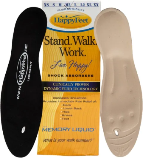 Happy Feet Insoles, Foot Pain Inserts Plantar Fasciitis Flat Feet Orthotic High Arch Support Gel Insert Shoe Insoles for Mens and Womens M (Men 7 - 8) (Women 8½ - 10)